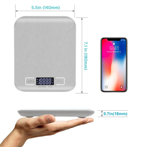 Платформа из нержавеющей стали ABS пластиковая Нижняя база ЖК-дисплей с белой подсветкой кухонные весы HYD-K007 - Product Image 3