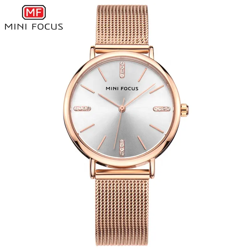 MINI FOCUS MF0036L novità Top Fashion da donna orologi al quarzo per montre Femme orologio da polso luminoso maglia acciaio cinturino abito orologio