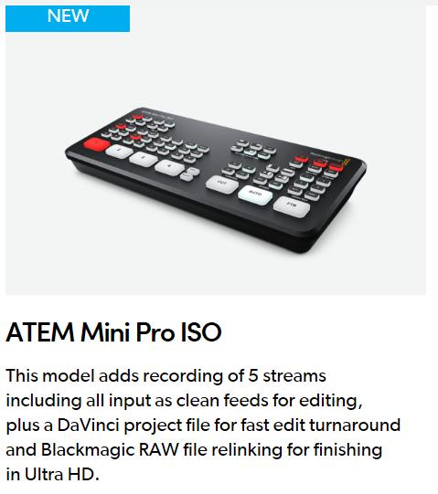 Black-ATEM Mini Pro ISO with 2 free DHMI cable