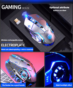 6 pulsante professionale mouse senza fili 800/1200/1600DPI USB di ricarica A4 RGB Senza Fili di Gioco Del Mouse Del Computer per del computer portatile - Product Image 4