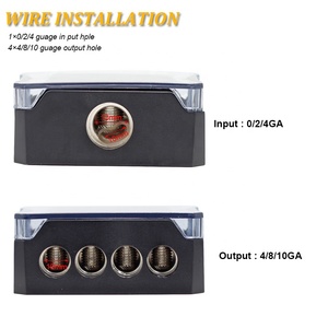 0/<strong>2</strong>/<strong>4</strong> AWG Gauge <strong>Input</strong> <strong>4</strong>/8/10 Gauge <strong>Output</strong> Amp Ground <strong>4</strong> Way 12 Volt Power Distribution Block <strong>Splitter</strong> for Boat Marine RV Auto - Product Image 4