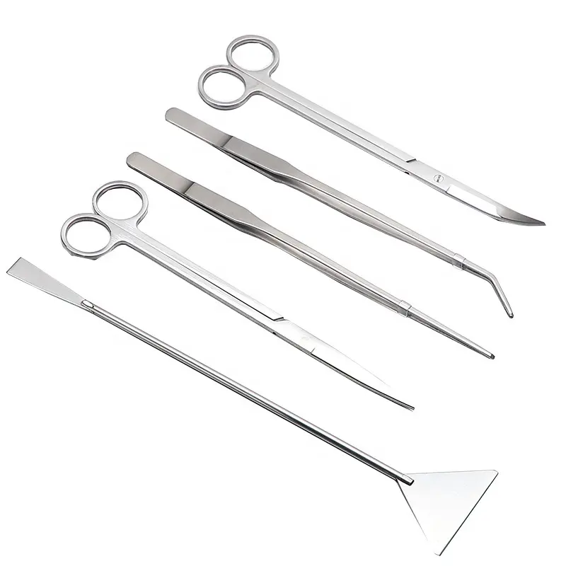 Kit d'outils pour Aquarium 5 en 1, grattoir à pincettes, ciseaux, spatule, réservoir de poissons