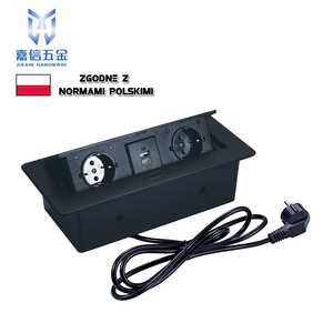 Enchufe integrado multimedia para muebles empotrados de escritorio estándar Schuko y tipo E para oficina y sala de reuniones - Product Image 2