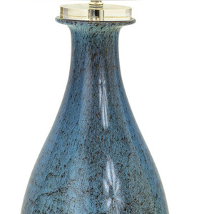 一套两盏30英寸蓝色水晶玻璃台灯，带白色鼓色HMS高级照明 - Product Image 4