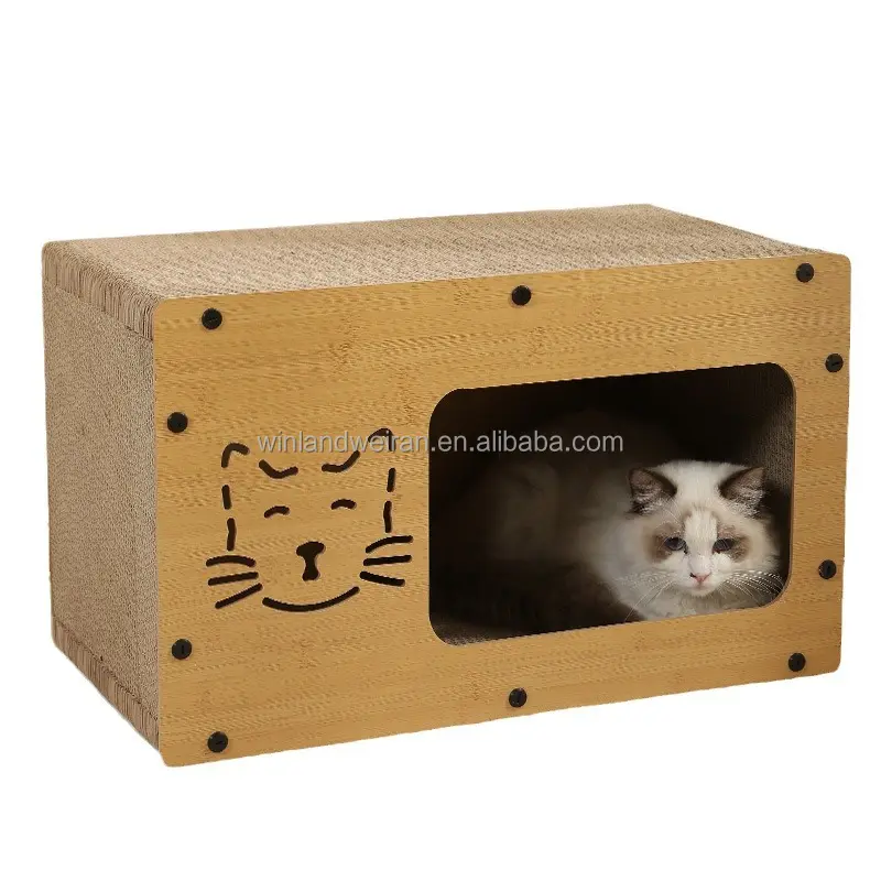 Planche à gratter pour chat de haute qualité Cat Scratcher Carton Maison de chat en bois