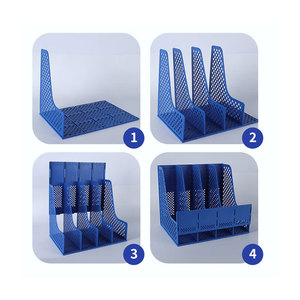 TANGO Office Desktop Multi-layer Storage <strong>File</strong> Rack Plastic Data Basket Four Link Blue <strong>File</strong> Rack - Product Image 3