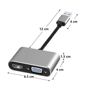 USB-zu-HDTV-VGA-Adapter 1920*1080P Multi-Display-Konverter mit zwei Ausgängen für Mac OS Windows 7/8/10/11 Laptop-Computer