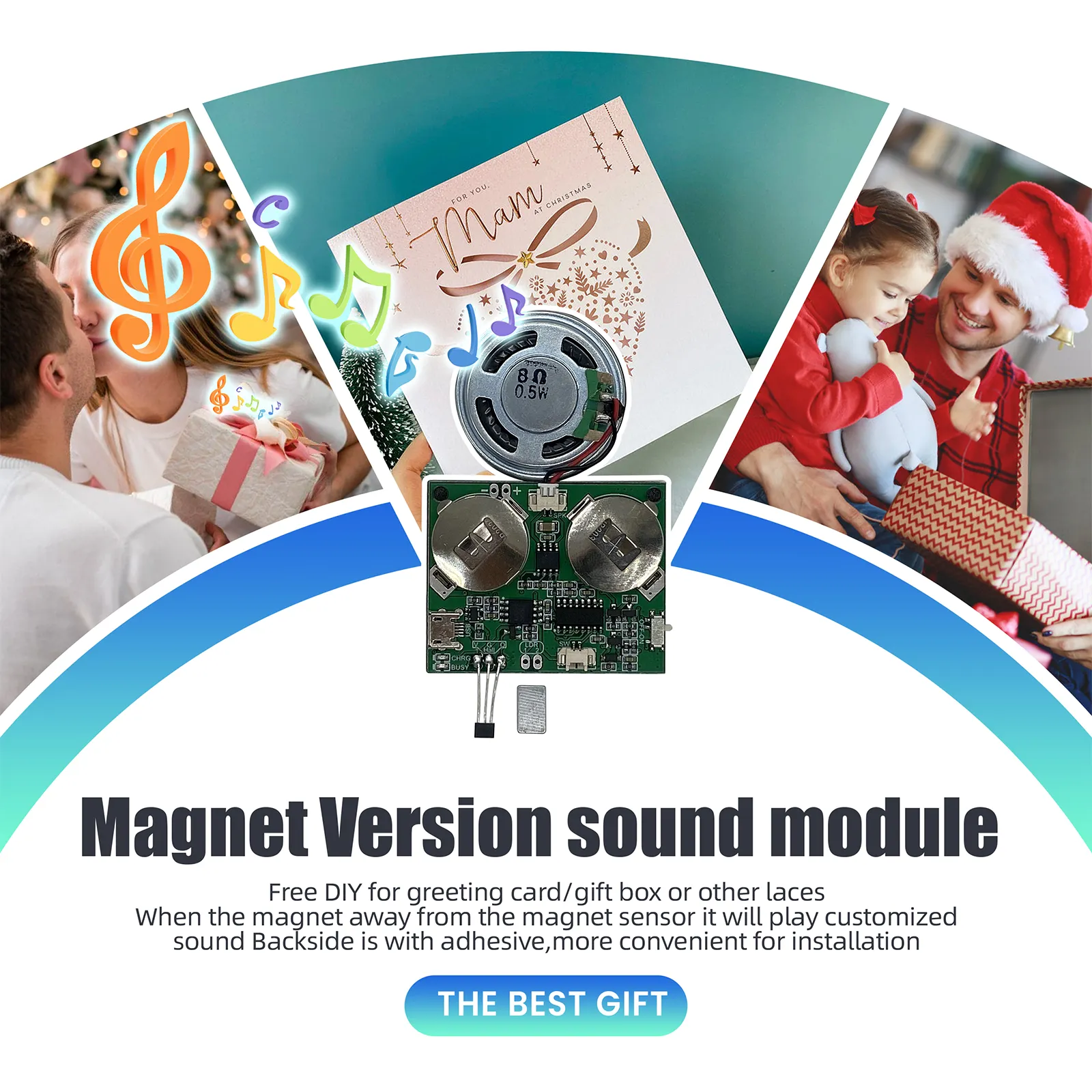 Hoge Kwaliteit Nieuwe R & D 8Mb Magneet Geactiveerd Opneembare Geluidsmodule Micro Usb Voice Chip Voor Diy Audio Muziek Wenskaart En Doos