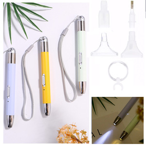 UBS Charging LED Light Drilling <strong>Pointer</strong> Pen Multifunctional Luminous Tricolor Diamond Drawing Tool Drill Point Pen with Tix Box