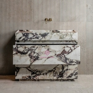 Compatto in marmo Vanity Viola Calacatta risparmio di spazio elegante bagno mobili - Product Image 3