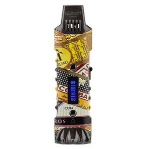 Cuba Retro Style <strong>Pattern</strong> Design Dual Electric Double Blue Flame Cigar <strong>Lighter</strong> Rechargeable One Piece One Gift Box - Product Image 1