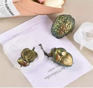 Y6067 DIY epoksi reçine Organ silikon kalıplar kalp beyin bağırsak reçine kalıp
