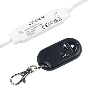 Dim-3K-8A DC12-24V 8AミニRFLED調光器、3キーリモートRFミニワイヤレスリモートコントローラー、単色LEDストリップライト用 - Product Image 4