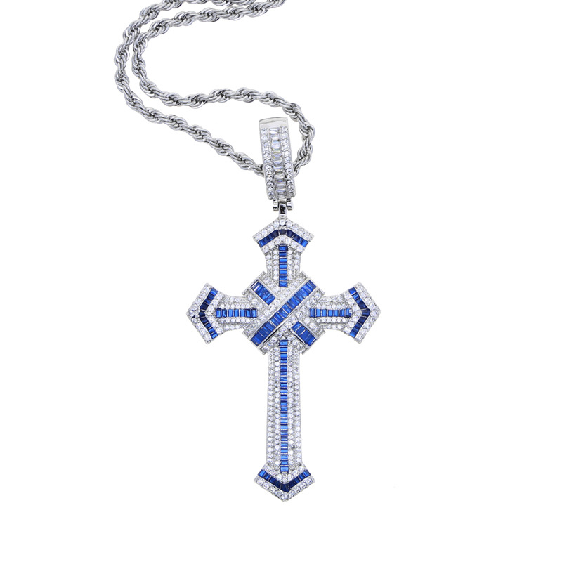 Pierre bleue argentée - Chaîne de 60 cm