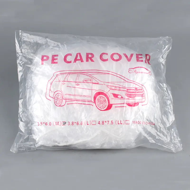 Cubierta protectora universal para coche, cubierta de plástico transparente con banda elástica, uso temporal