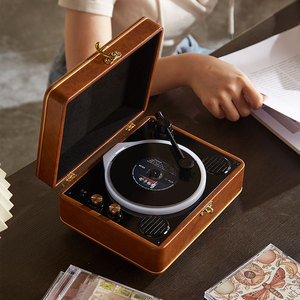 耐久性のある使用ホット販売スーツケースヴィンテージ多機能レトロLP音楽ビニールレコードターンテーブルプレーヤーワイヤレススピーカー - Product Image 3