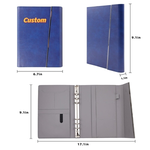 Capa personalizada dentro impressão azul couro removível <span class=keywords><strong>notebook</strong></span> a5 orçamento planejador envelopes 160 gsm recarga diário <span class=keywords><strong>notebook</strong></span>