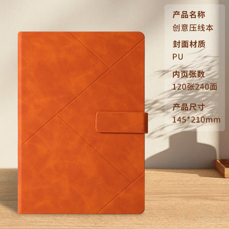 Libro con hebilla de alambre naranja
