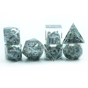 Trò chơi xúc xắc nhiều người chơi trực tuyến 16mm 20 Mặt chữ màu xanh lá cây đầy sao màu xanh đa diện xúc xắc Đặt đá bên trong - Product Image 1