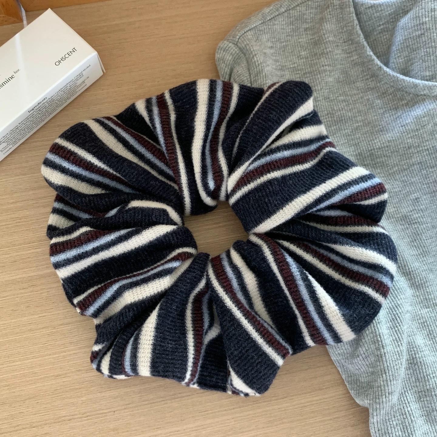 95 coffee blue striped wool-13cm