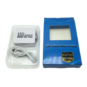 Adaptador convertidor de audio Mini HD a VGA con entrada de audio HD y salida VGA Divisor y convertidor de audio HDMI2VGA