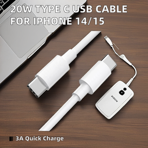 Fabrika doğrudan PD 20W 1m 2m tipi C için USB kablosu hızlı şarj ve veri transferi için iPhone 14 15 cep telefonu güç kullanımı için - Product Image 2