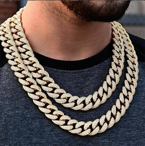 15mm 힙합 블링 지르콘 마이애미 쿠바 링크 체인 목걸이 남성 패션 쥬얼리 1 세트 드롭 배송 - Product Image 6