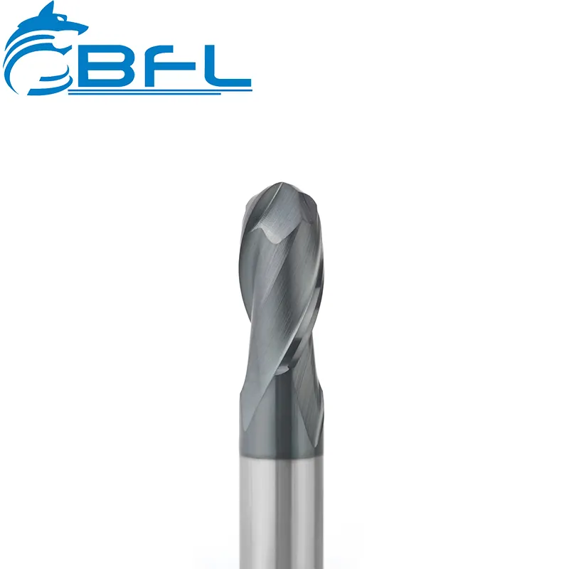 Bfl cortador de nariz, carboneto sólido ag l50 hrc45 R0.5-2.5 2 flauta esfera ponja fresa fresa de topo