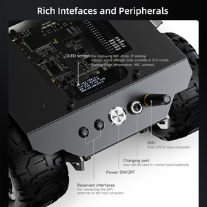 WAVER OVER 4WD Mobile Robot Chassis mit ESP32 Module Education Maker Board, kompatibel mit Raspberry Pi 4B Zero Jetson Nano Orin - Product Image 3