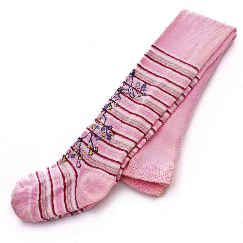 seamless knitted 100%cotton anti slip custom kids pantyhose colored leggings tights