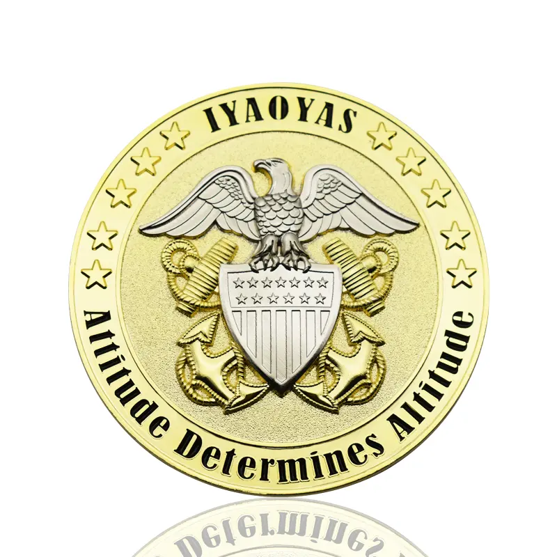 コレクタブル用ロゴ付き金属銅スタンピングダイカスタムイーグルロゴチャレンジコイン