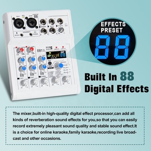 URX E4 USB <strong>Interface</strong> <strong>4</strong> Channel Mini <strong>Audio</strong> Mixer Console Home Karaoke Computer Recording DSP Digital Effects - Product Image 4