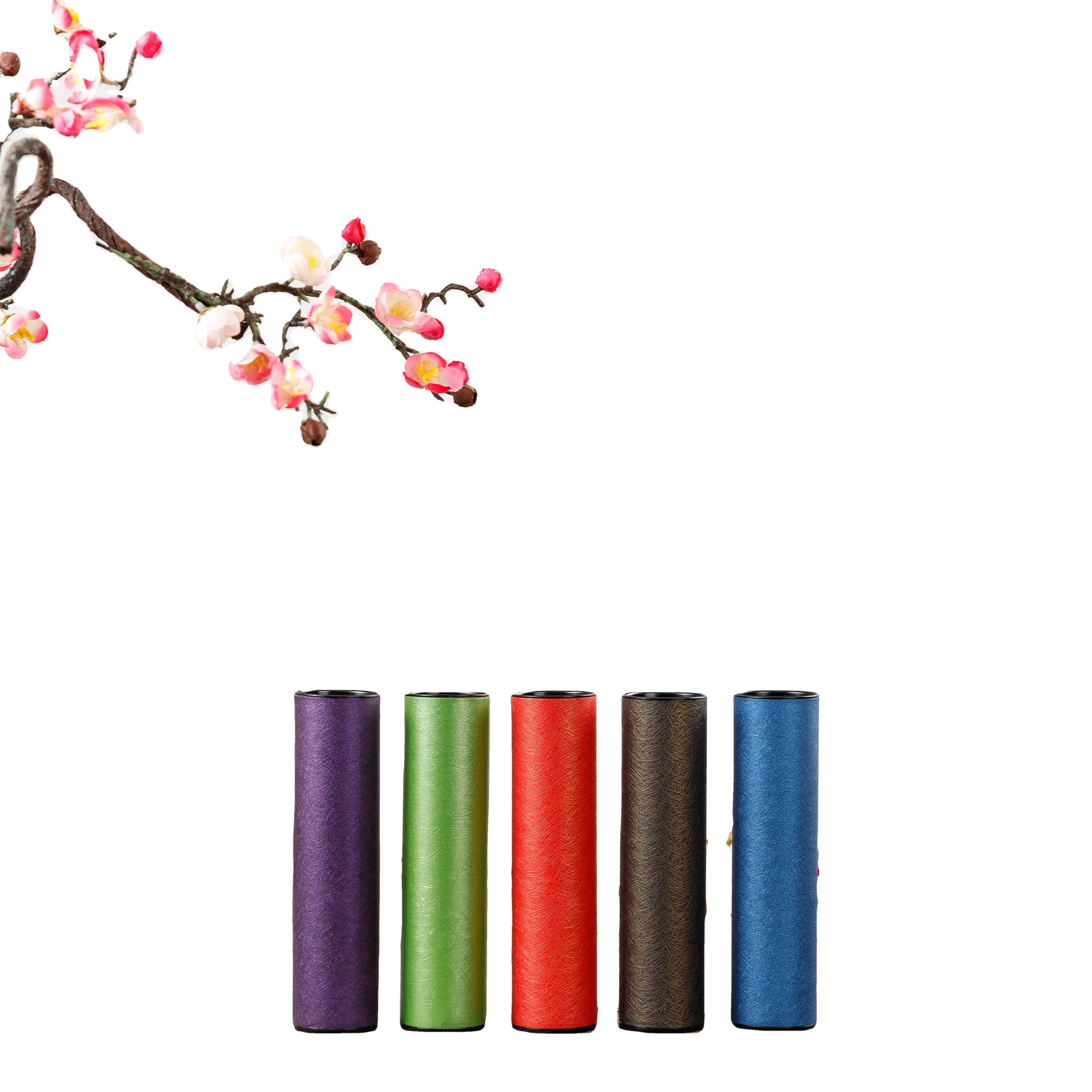 TianYi 포장 사용자 정의 핫 스탬핑 실린더 판지 차 상자 포장 빈 화장품 크레페 고품질 다채로운 종이 튜브