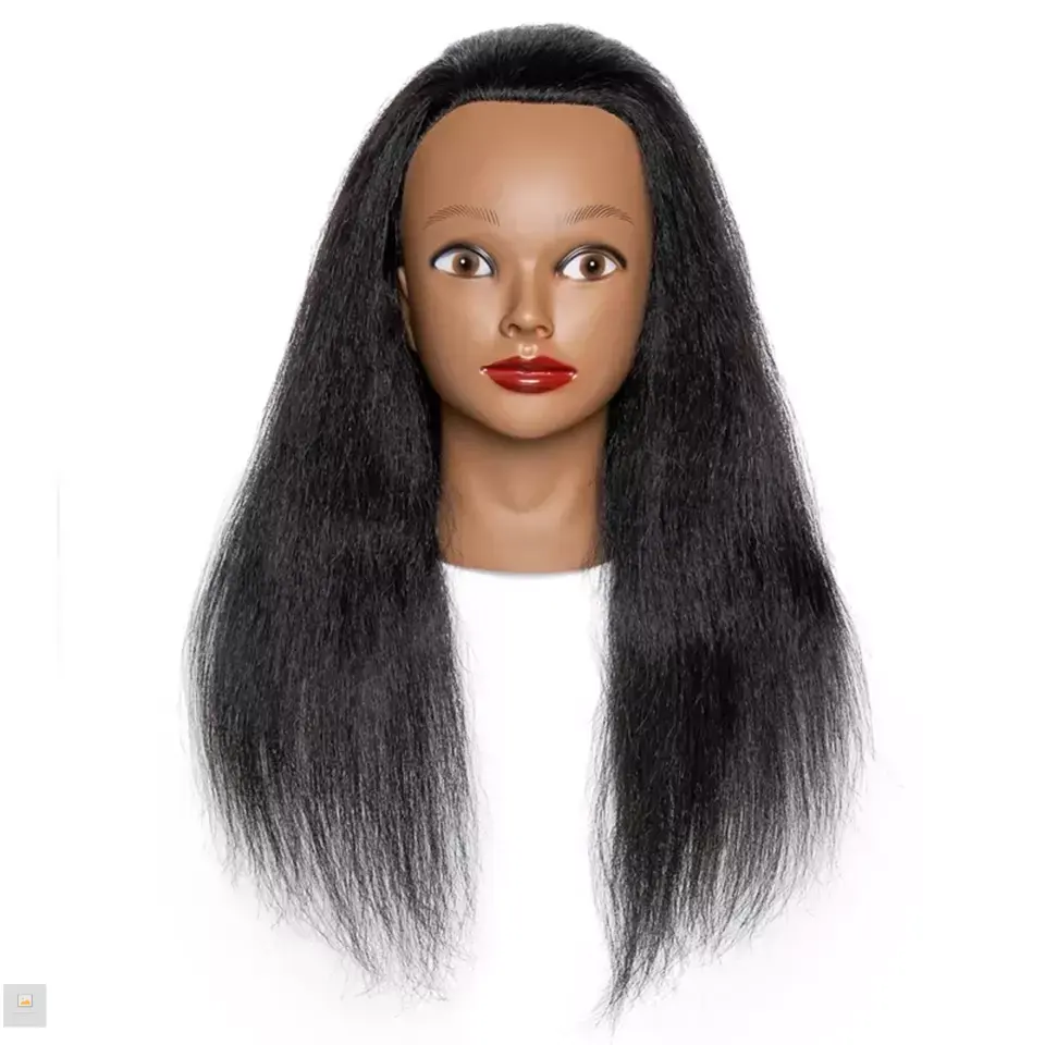 100% Real Hair Mannequin Training Head With Human Hair Cosmetology Doll Head Manikin Practice Head Hairdresser