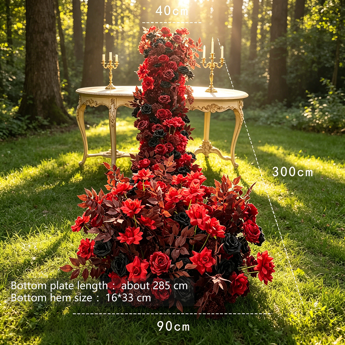 3m deep red rich mellow hydrangea waterfall, no shelf, sucker