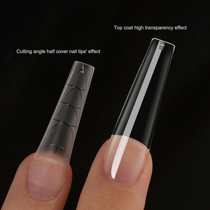 Ölçek yardımcı çizgi tırnak ipuçları ile yeni stil Ultra ince Traceless akrilik ücretsiz tam uygulanan yarı uygulanan yumuşak jel ipuçları - Product Image 5