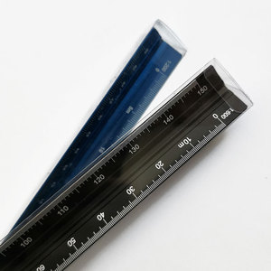 3エッジの三角建築家スケールルーラーアルミ合金金属レーザー番号付き - Product Image 4