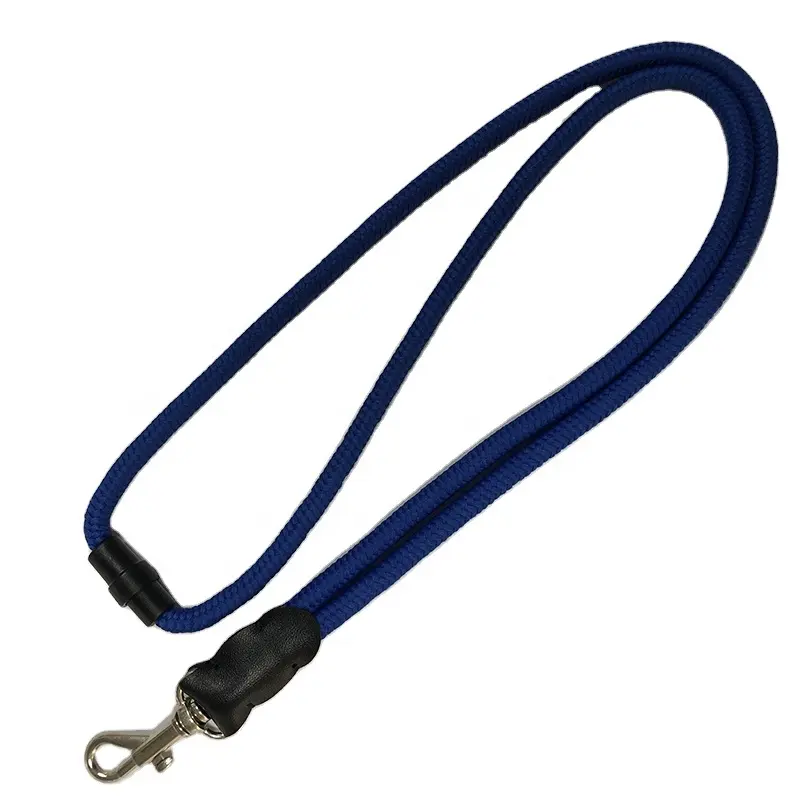 Großhandel Custom Runde Rohr Seil Lanyard mit Marke Logo Mit Sicherheit Kunststoff Abtrünnigen