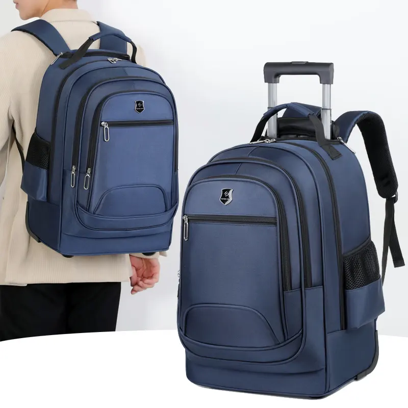 Wholesale Waterproof Trolley Backpack Large Capacity Pull rod Travel Bag Fashionable Business Casual Backpack