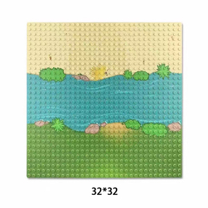Juego de bloques de construcción educativos, montaje de partículas pequeñas, patrón de escena de juguete, placa Base de isla militar de Río - Product Image 5