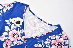 女性用デジタルプリント<span class=keywords><strong>V</strong></span>ネック半袖スカート妊娠中の女性のためのファッション