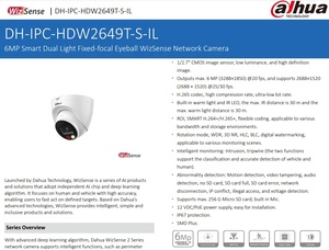 IPC-HDW2649T-S-IL IPC-HDW2649TM-S-IL户外PoE炮塔内置Mic AI智能双光彩色夜视6MP大华IP摄像机 - Product Image 2