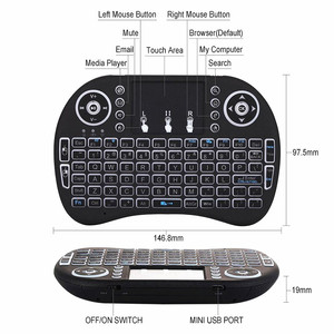 7 Color Backlight 2.4G Mini Wireless <strong>Keyboard</strong> with Touchpad Smart TV Box Air Mouse Remote <strong>Control</strong> I8 Fixed <strong>Code</strong> - Product Image 6