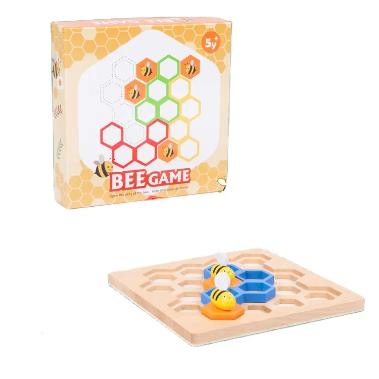 Pensiero logico Focus Training Toys bambini Montessori Wooden Bee Story giochi da tavolo Bee Hive Catching Bees Pass Game