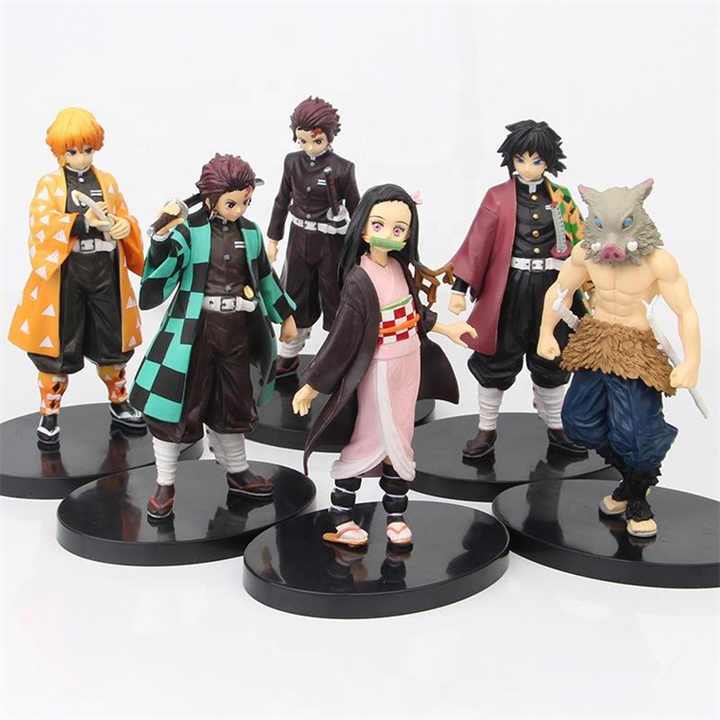 Colección Mangas De katana Japonesa Traje Estatua Juguetes Led Anime Figura Demon Slayer