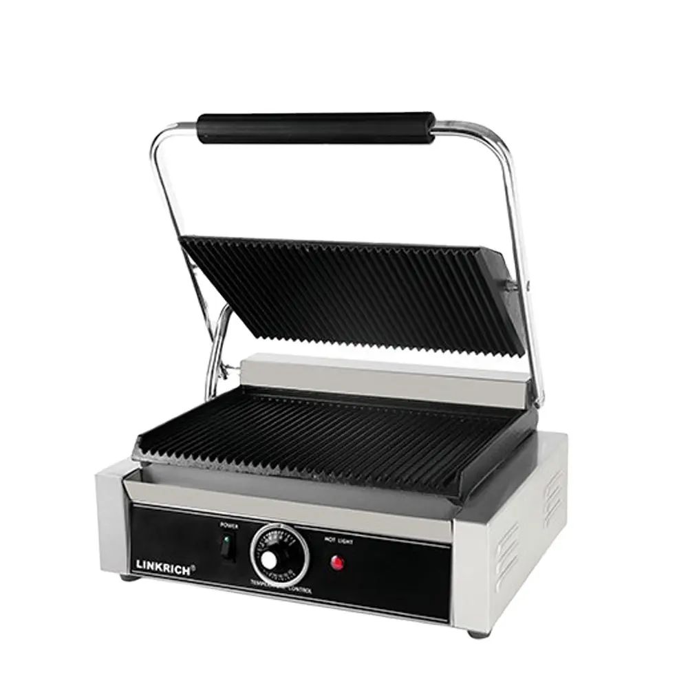 Venta caliente comercial eléctrico Panini Sandwich Maker Grill Precio de fábrica con enchufe de EE. UU. y 220V Volta