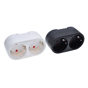 Deklanşör tipi ile 2 Gang seyahat adaptörü-F E Schuko soket fiş ev kullanımı için uzatma 2 yolları duvar soket adaptörü - Product Image 1