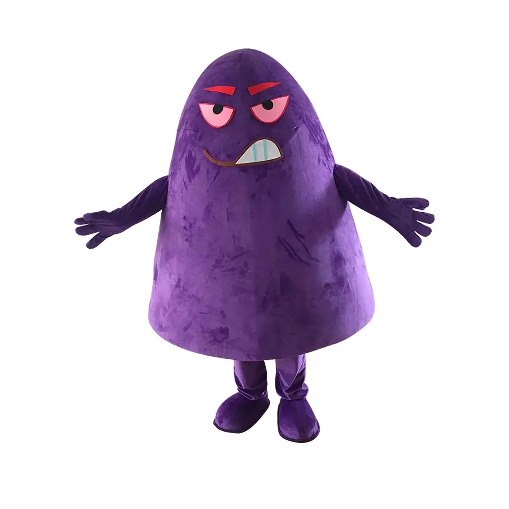 Egxpiujt Purple Grimace Disfraz de Halloween Traje Grimace Mascot Disfraz para adultos y niños (niños, PÚRPURA)