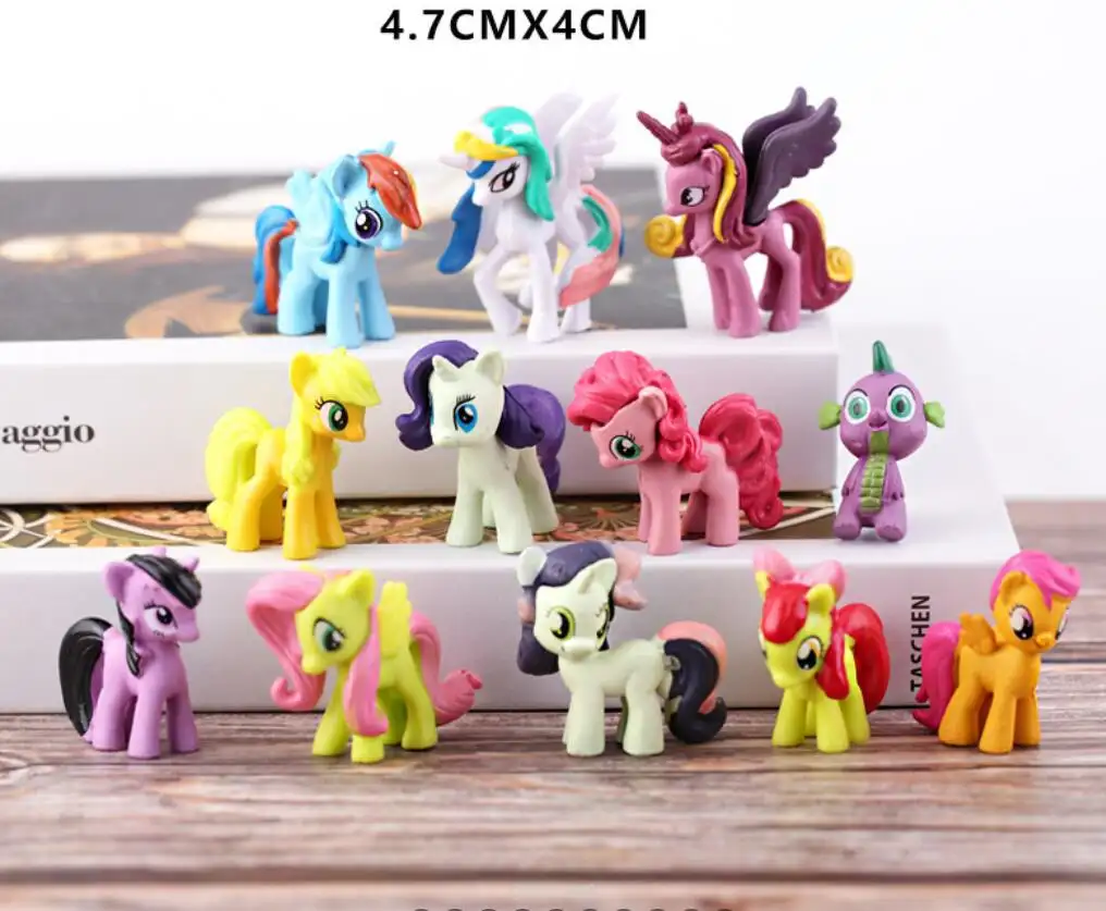 XUX mainan figur aksi kuda kecil, mainan dekorasi ruangan turunan animasi hadiah anak-anak grosir kartun kuda poni