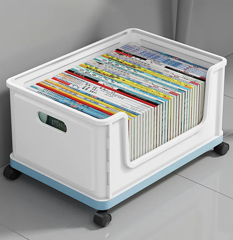 Cestino di plastica multifunzione a forma di U per libri vari Organizer scatola di immagazzinaggio pieghevole per libri